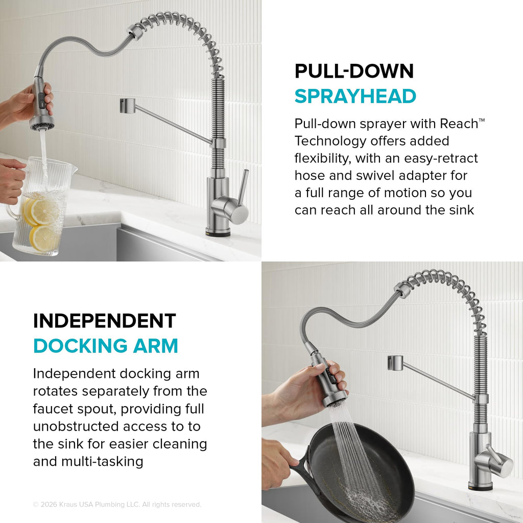 Bolden Touch Kitchen Faucet w/Pull Down Sprayer, Spot-Free Stainless