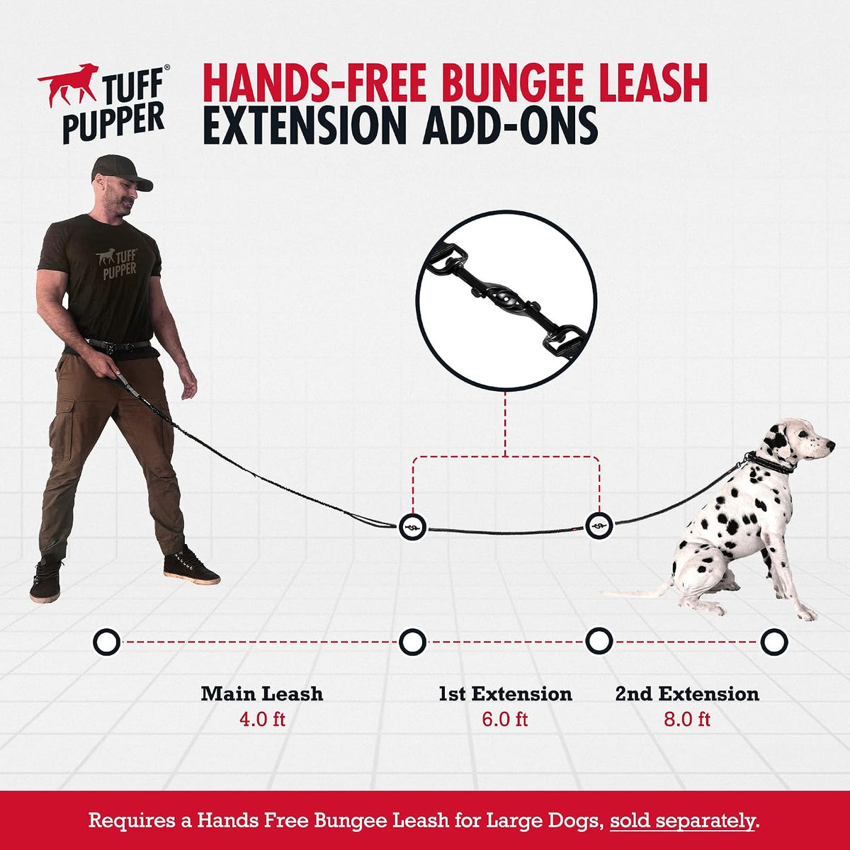 Hands Free Bungee Dog Leash, Waist Belt for Running & Walking