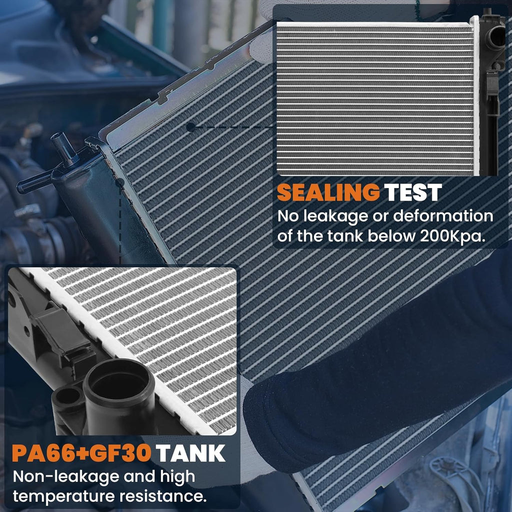 KUIPERAUTO Aluminum Radiator Compatible for 2009-2018 Dodge Ram 1500 2500 3500 Compatible for 2019 Dodge Ram 1500 Classic 3.6L 5.7L V6 V8 Replace# CU13129