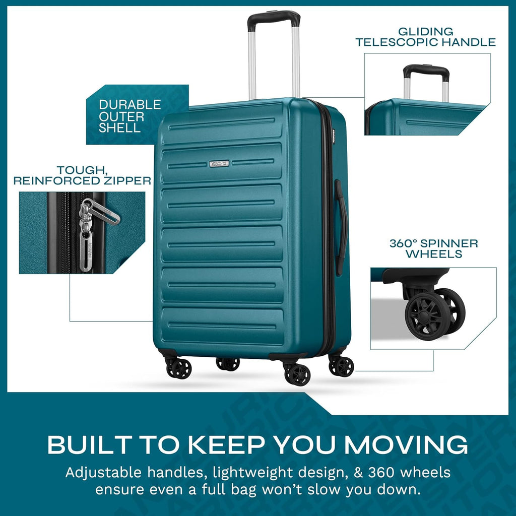Westridge Hardside Luggage Set with Spinner Wheels, Teal, 3PC Set (CO/M/L)