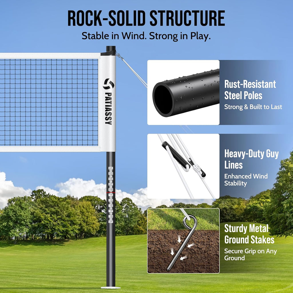 Complete Badminton Set for Backyard Outdoor Badminton Net & Racket | Anti-Sag Design, 4 Professional Badminton