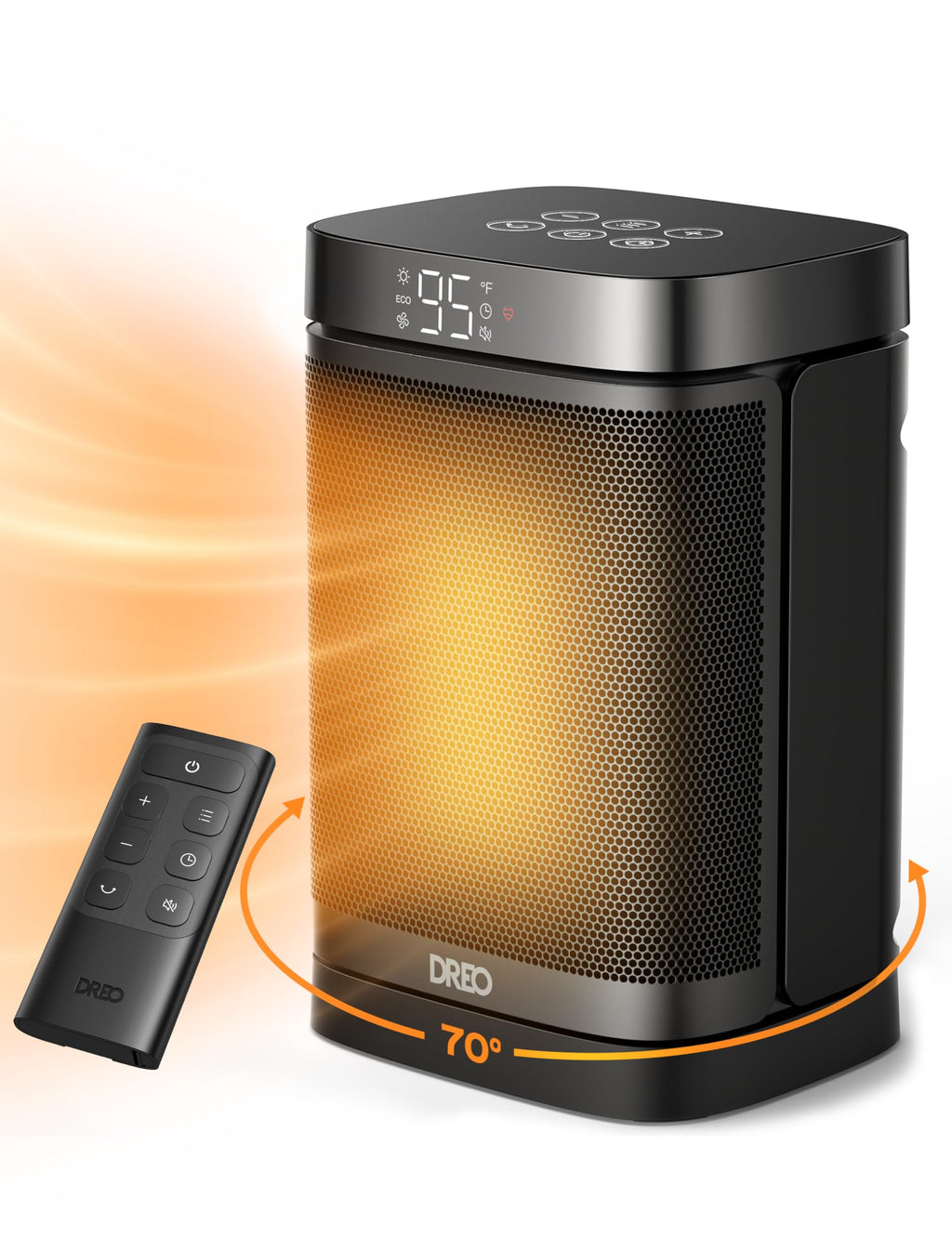 Space Heater, Portable Electric Heaters for Indoor Use wite ECO Mode