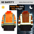 Hi Vis Rain Suit, ANSI Class 3 Rain Coat For Men Waterproof