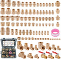 105PCS Brass Pipe Fittings Assortment Kit,1/8" 1/4" 3/8" 1/2" NPT