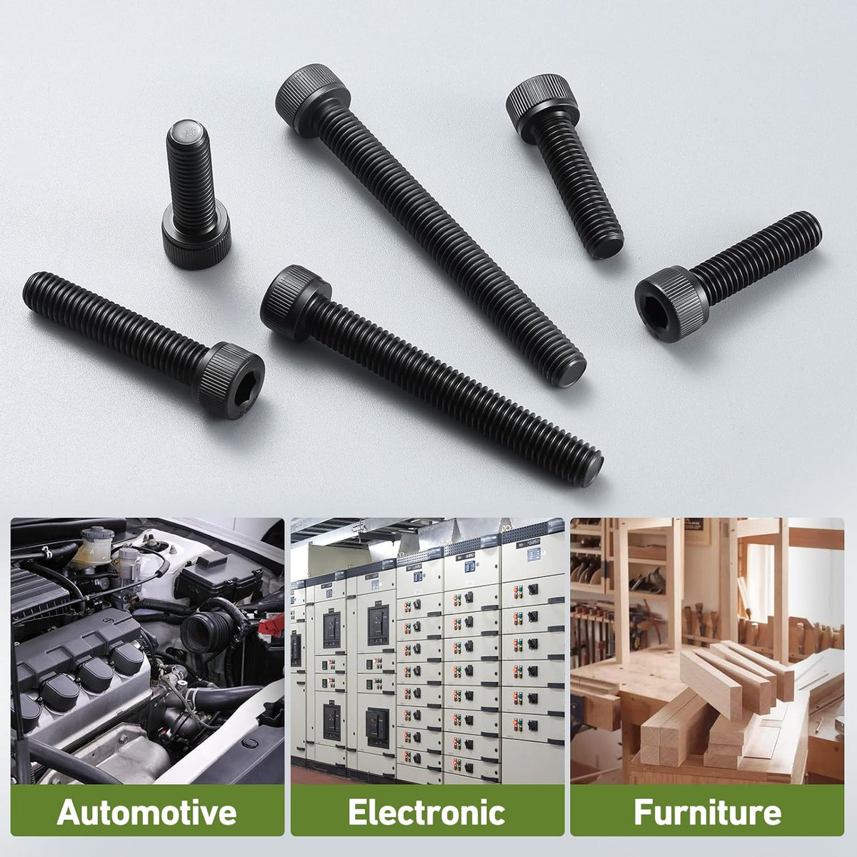 M8-1.25 x 25mm Bolt, 25PCS M8 Hex Socket Head Cap Screws Bolts, 12.9 Grade Alloy Steel, Full Threads, Allen Socket Drive, with Hex Spanner