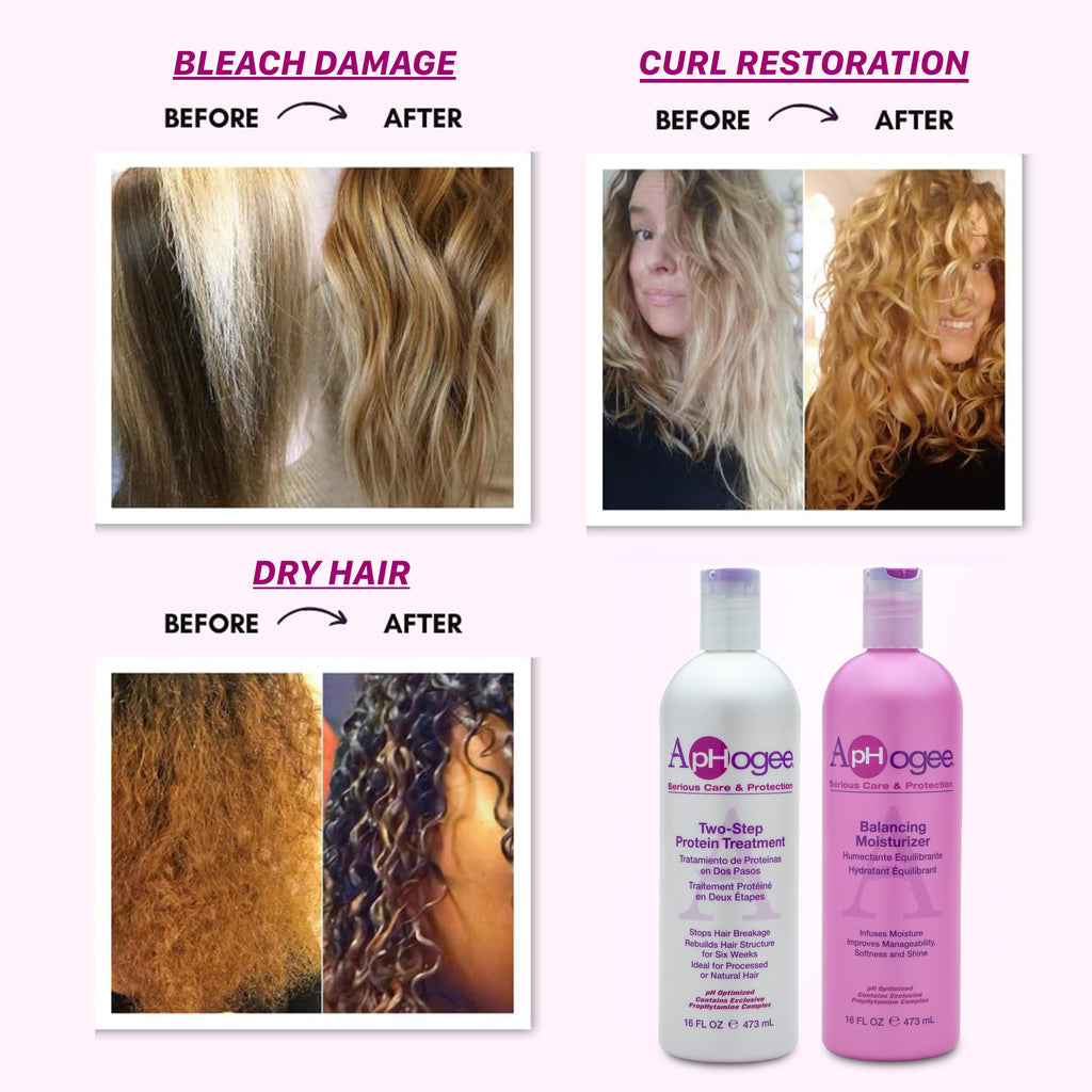 Hair Care Double Bundle – Two-Step Protein Treatment (16 fl oz) & Balancing Moisturizer (16 fl oz)