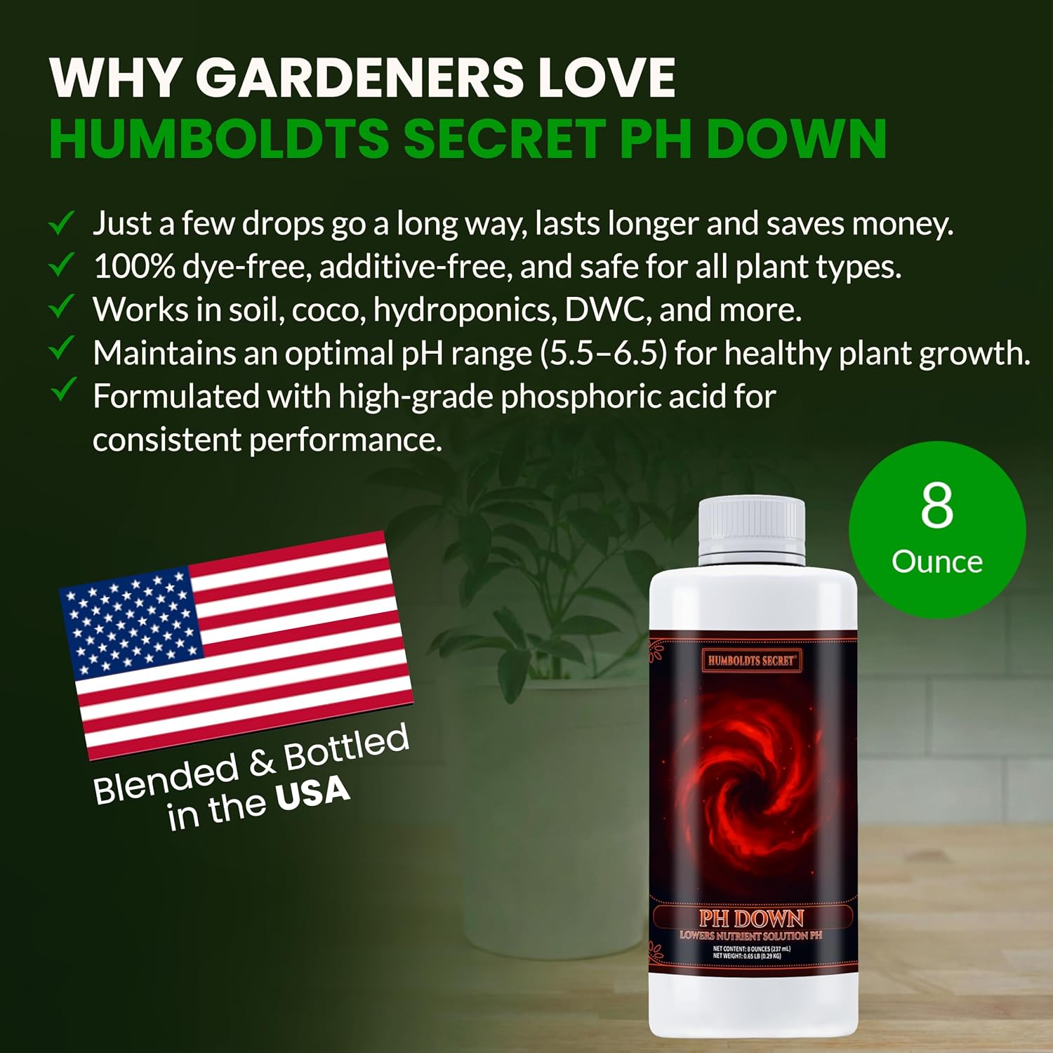 pH Down for Plants | Liquid pH Adjuster and Balancer for Soil Coco Hydroponics | Concentrated Phosphoric Acid