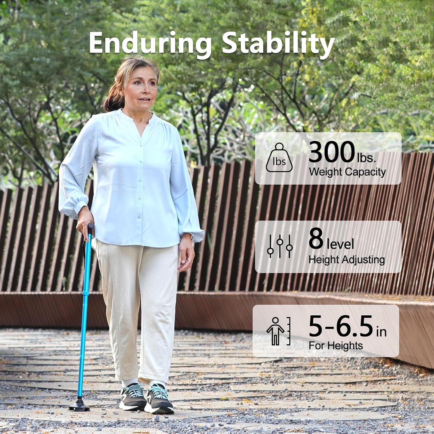 Walking Cane for Men & Women - Folding, Adjustable, Lightweight, Walking Canes for Seniors Balance, Free Standing
