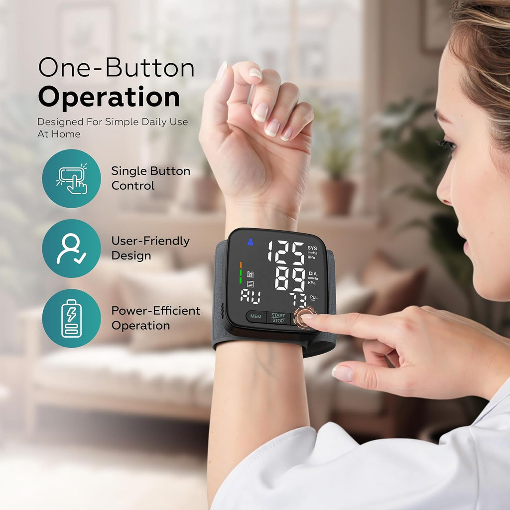 Wrist Blood Pressure Monitor for Home Use – FDA 510(k) Cleared Class II Blood Pressure Machine, Digital BP Cuff