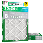 20x36x1 Air Filter MERV 8 Dust & Allergy Defense (3-Pack)