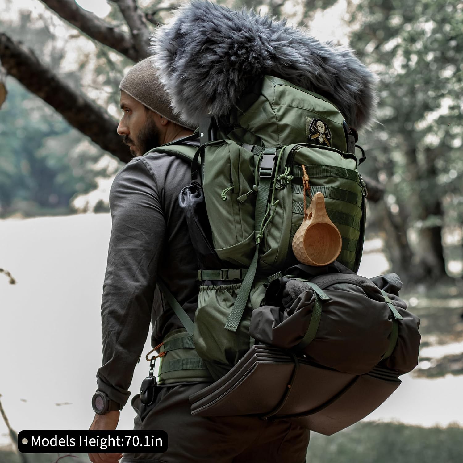 60L Military Internal Frame Backpack for Hiking,Camping,Hunting,Rucksack Backpack with Rain Cover