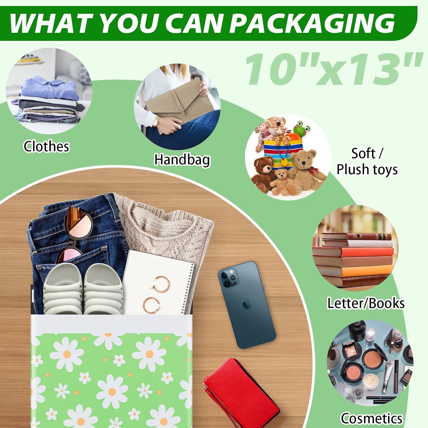 Poly Mailers 10x13, 50PCS Waterproof Shipping Bags, Self-Sealing Mailers Poly Bags, Thick Mailing Envelopes Bulk