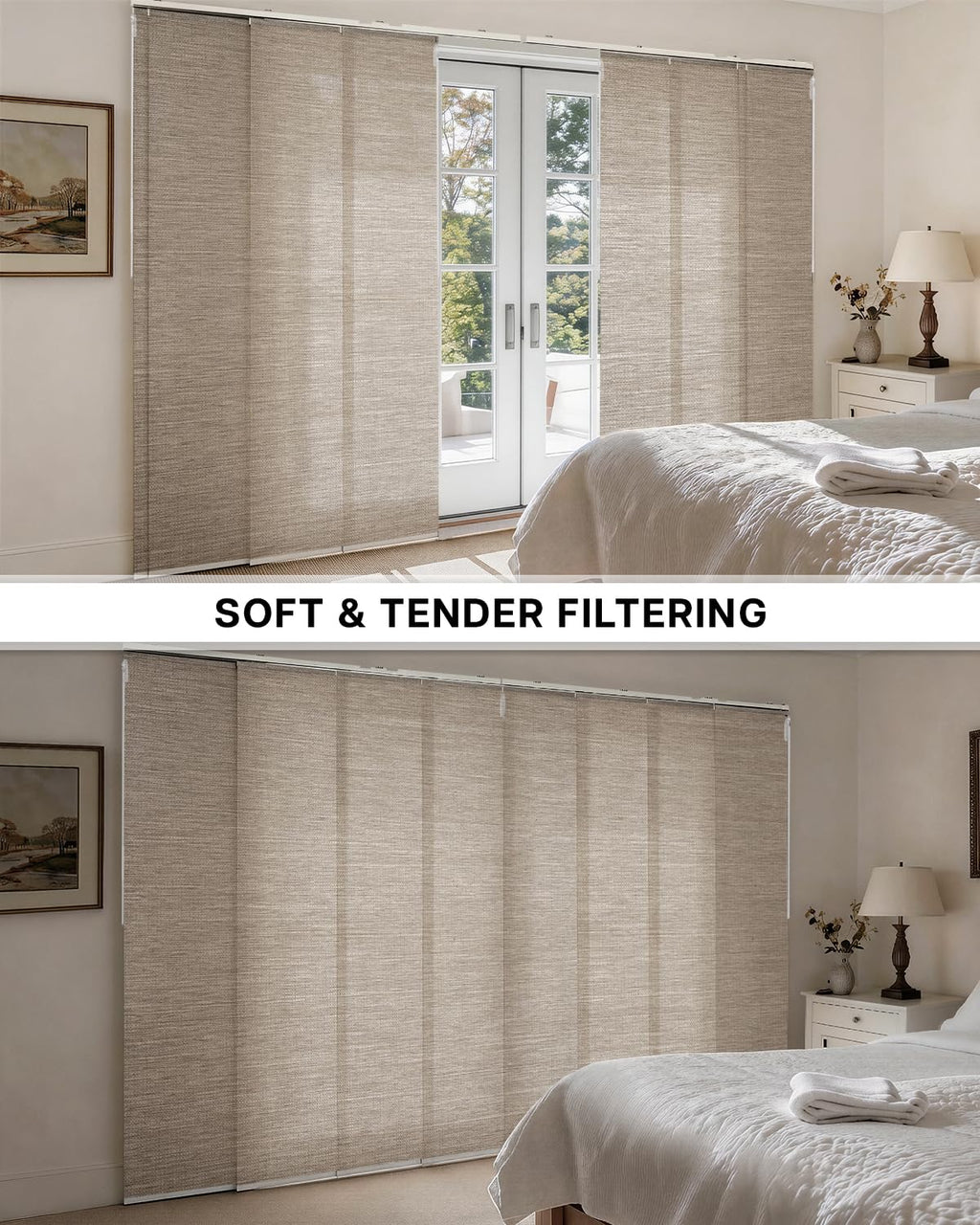 Woven Texture Paper Vertical Blinds, SleekLoom Dove Grey
