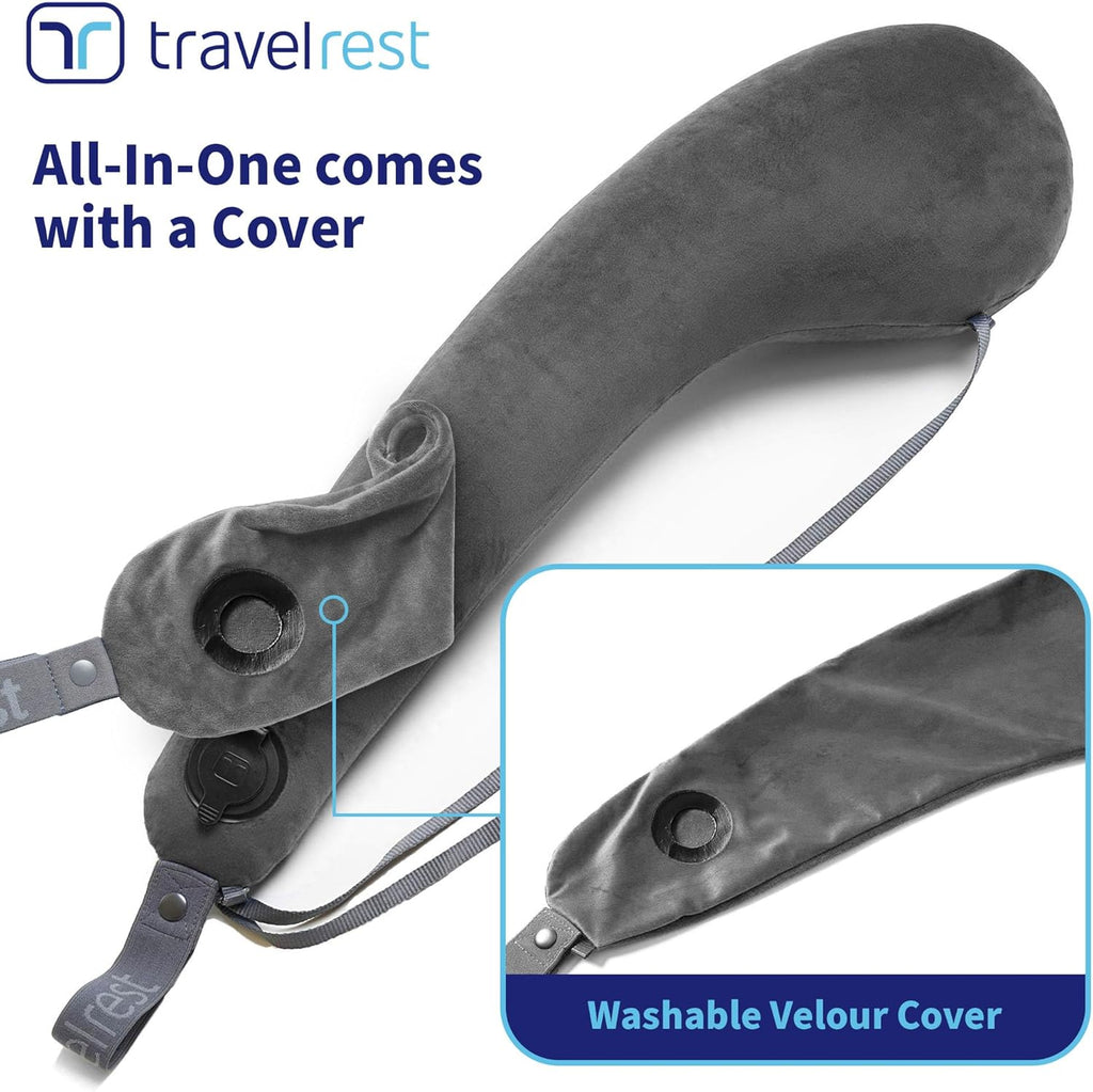 All-in-One Travel Neck Support & Body Pillow - Airplane Pillow for Long Flight Comfort, Travel Essentials, Sleeping