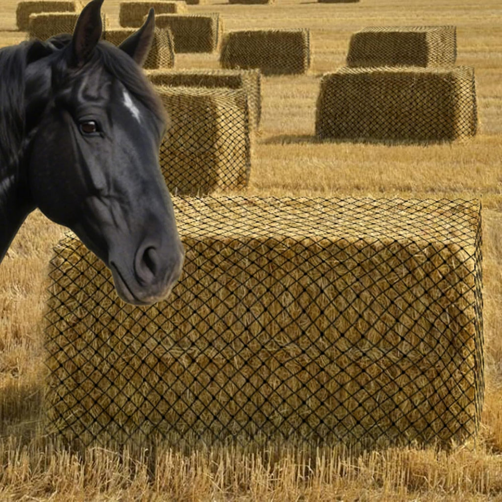 Slow Feed Hay Net,Square Bales Hay Net for Horses,HDPE Ropes,47x25x17"