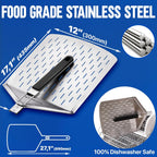 12-Inch Stainless Steel Pizza Peel with Folding Handle, Silver Perf