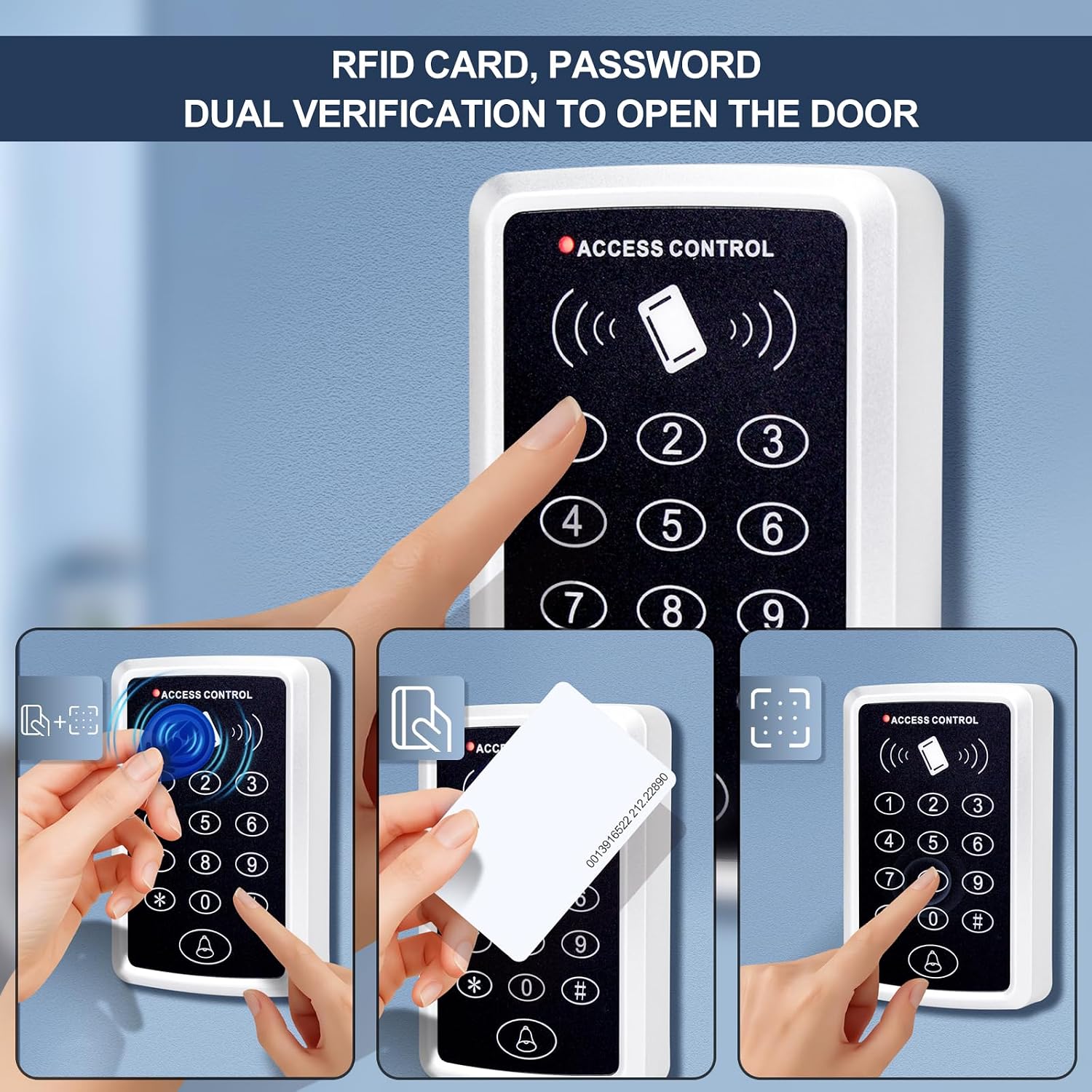 Door Entry System with Waterproof Access Control Keypad Power Supply DC 12V,Door Lock Release Switch,Electric Lock