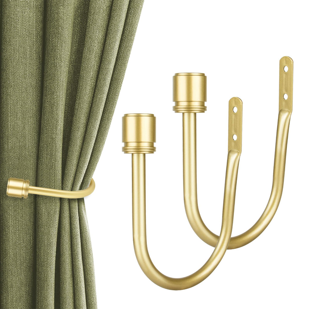 Curtain Holdbacks 2 Pack for Windows, Gold(1 Pair/2 Pack), Large