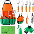 Garden Tool Set, 12 Piece Aluminum Hand Tool Kit, Garden Canvas Apron with Storage Pocket, Outdoor Tool, Heavy Duty