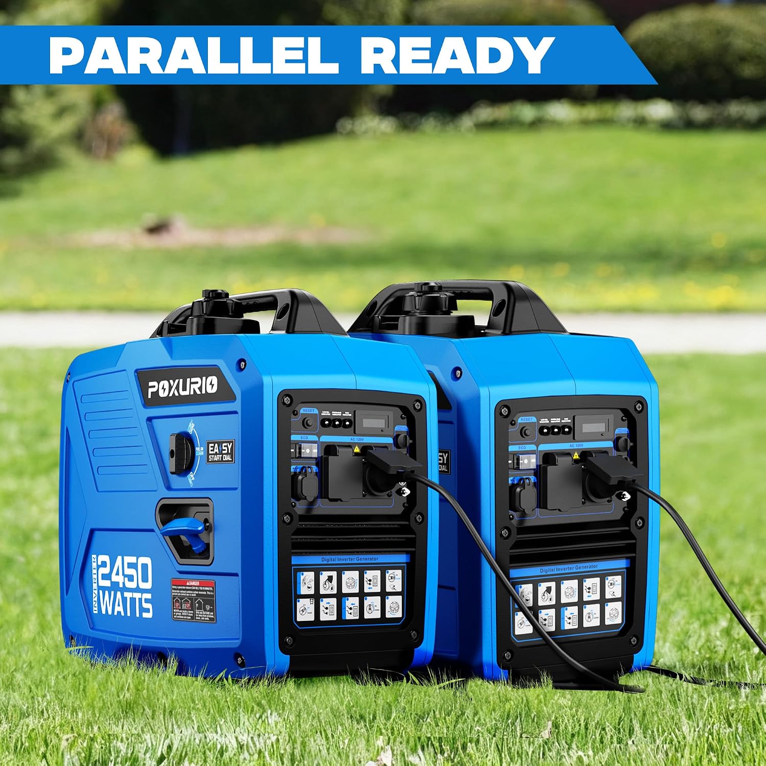 2450-Watt Portable Inverter Generator for Home Use, Super Quiet Small 120V Gas Generator for Camping, 1.6 Gallon Gas