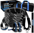 Kinetic Recovery Rope Kit (Reflective), 1.25in x 30ft 56,000Lbs, 35% High Elasticity, w/ 2 Soft Shackles, 18,666Lbs