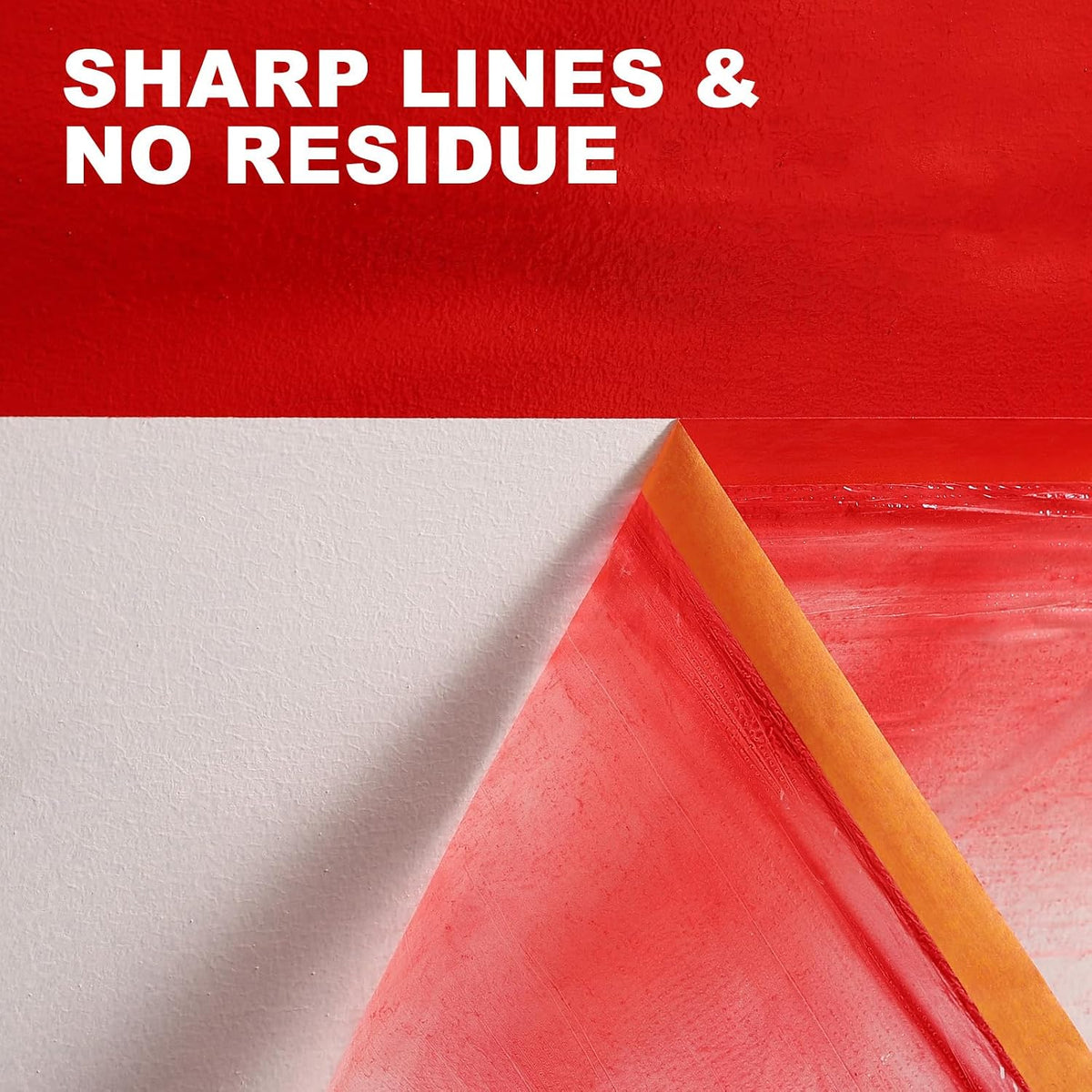 Pre-Taped Masking Film 106in x 65ft Plastic Drop Cloth for Painting 6 Roll