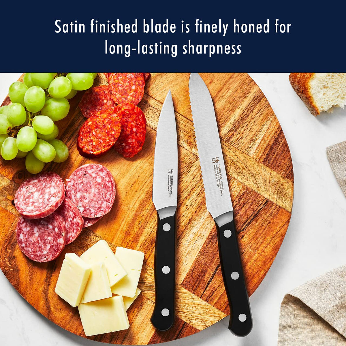 Solution 15 pc Knife Set, Razor-Sharp, German Engineered, Brown