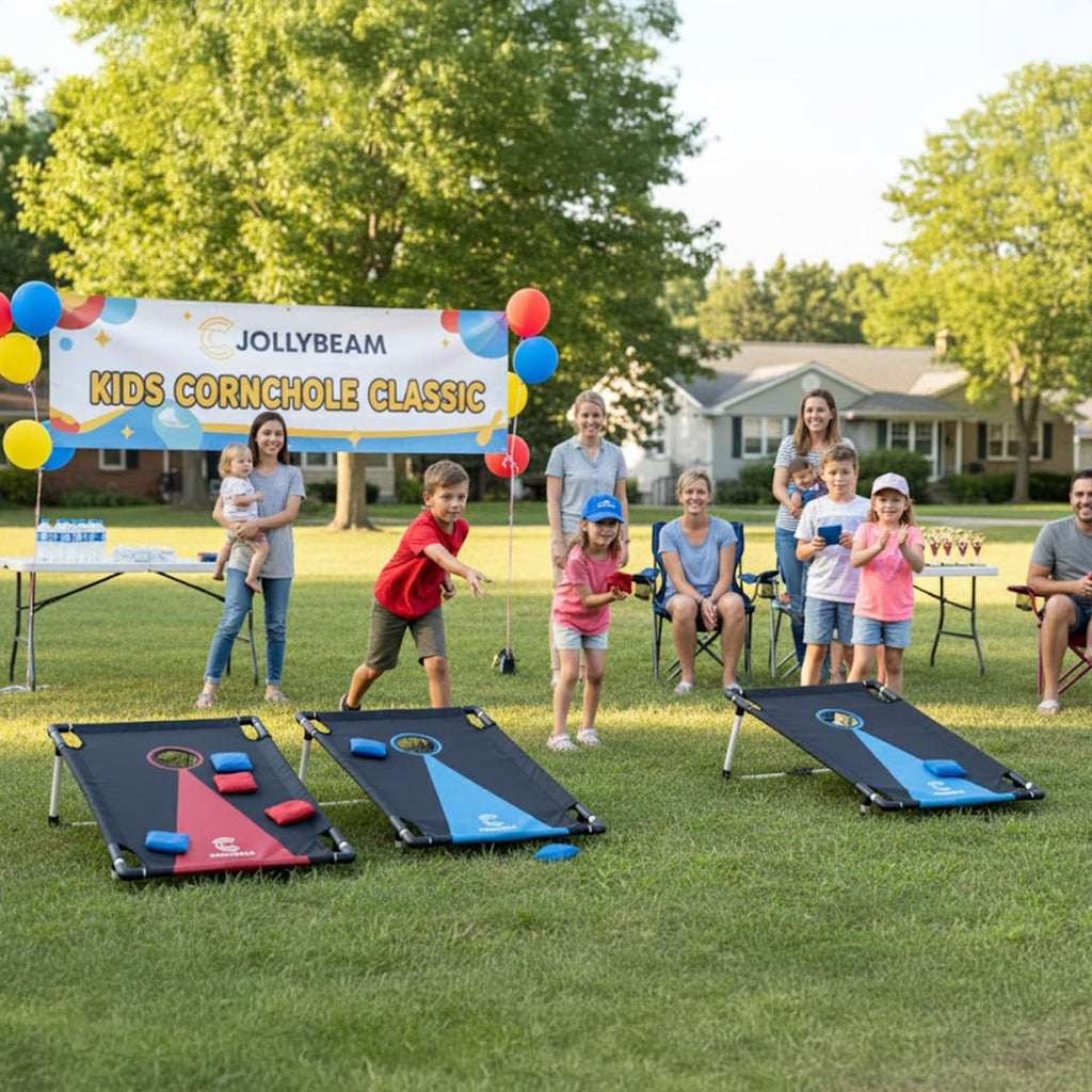 2026 Upgraded Cornhole Board Set for Kids Adults, 3FT x 2FT All Weather Corn Hole Game, Portable Design with Durable