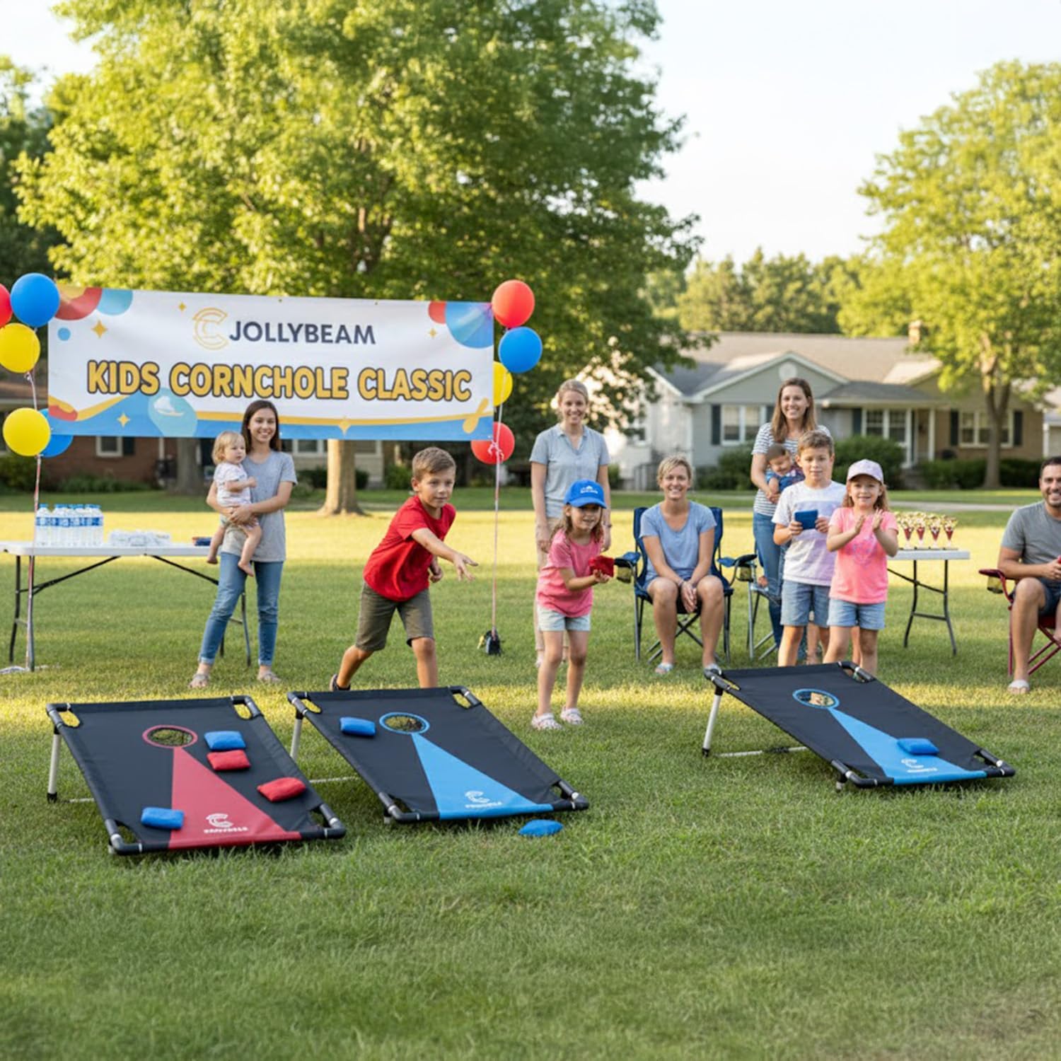 2026 Upgraded Cornhole Board Set for Kids Adults, 3FT x 2FT All Weather Corn Hole Game, Portable Design with Durable