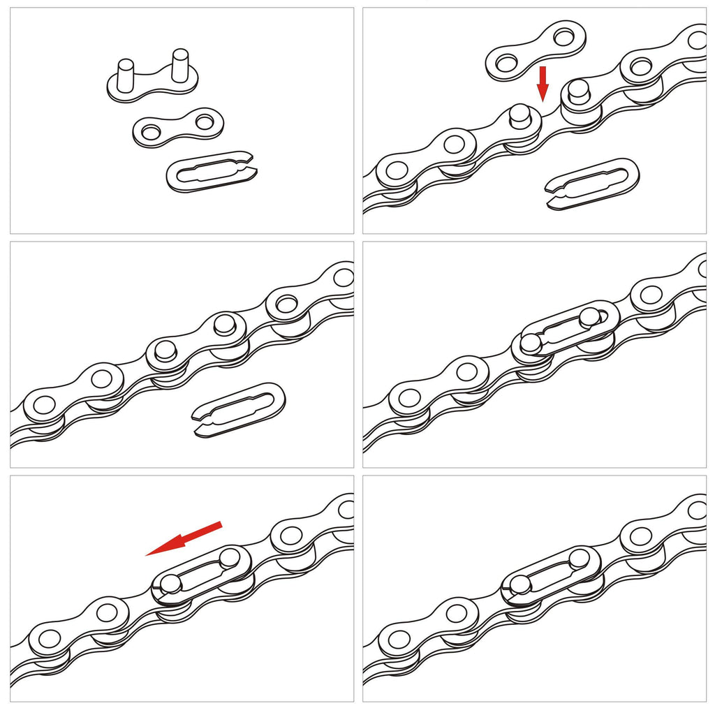 Single Speed Removable Quick Split Chain Link x4