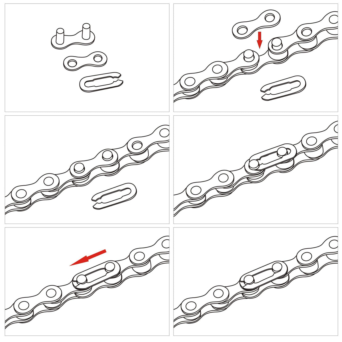 Single Speed Removable Quick Split Chain Link x4