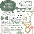 Boho Botanical Bridal Shower Photo Booth Prop Kit, DIY Props - 20pc