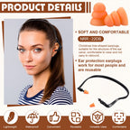 24 Pcs Banded Earplugs Silicone Reusable Ear Protection Neck Band