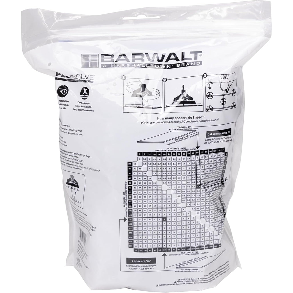 PLS REVOLVE 1/8 Inch Tile Leveling System, Spacer Bases, 3SPIN100