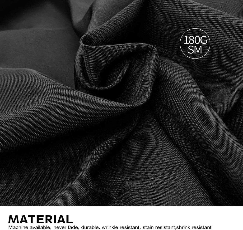 90x132 Inch Black Tablecloth for 6-8 Foot Rectangle Tables