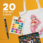 20 Fabric Markers Permanent for Clothes - Fine Point