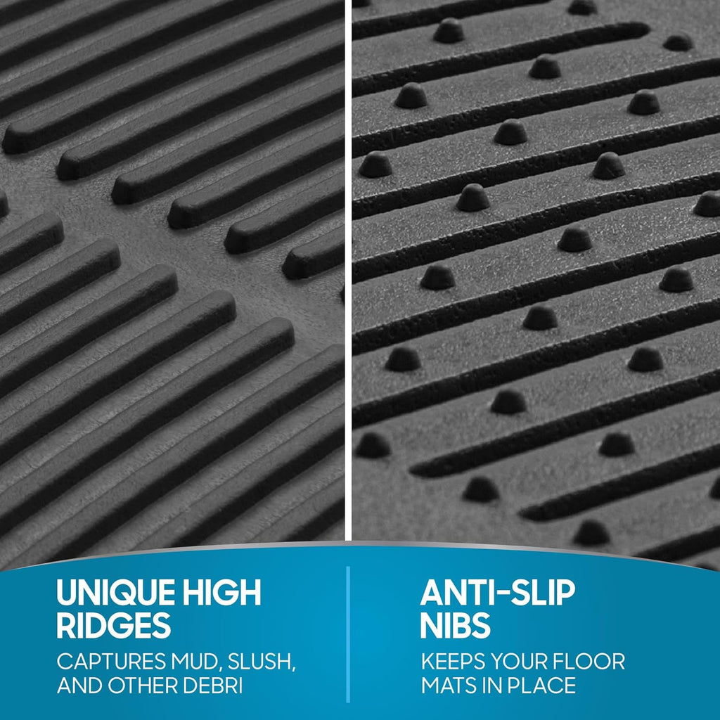 ProLiner Floor Mats for Cars Trucks SUV, 2-Piece All-Weather Car Mats with Universal Fit Design, Durable Car Floor