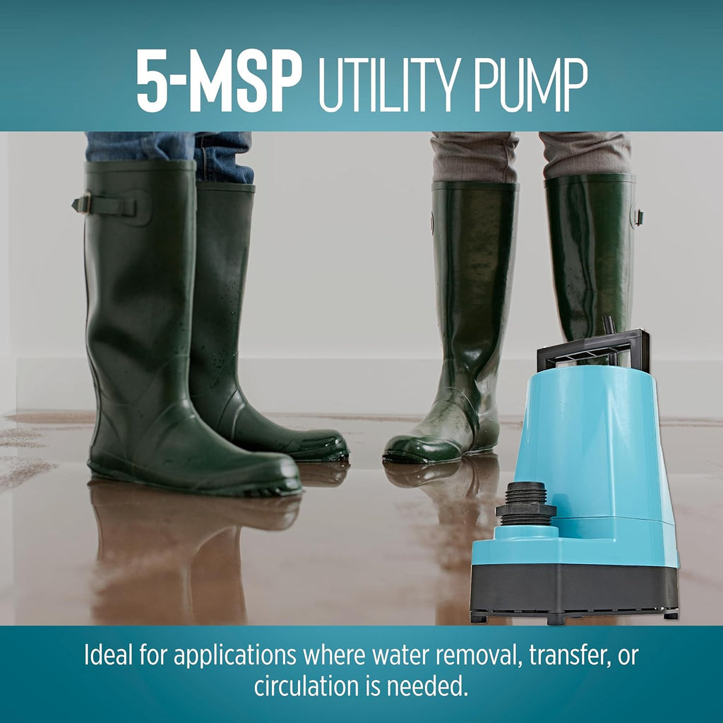 Little Giant 1/6 HP Aluminum Manual Utility Pump, Blue