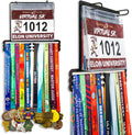 Medal Hanger Display for Runner - Race Bib Holder - Medal Holder Display Rack - 3 Rows Medal Hanger - Sturdy Black