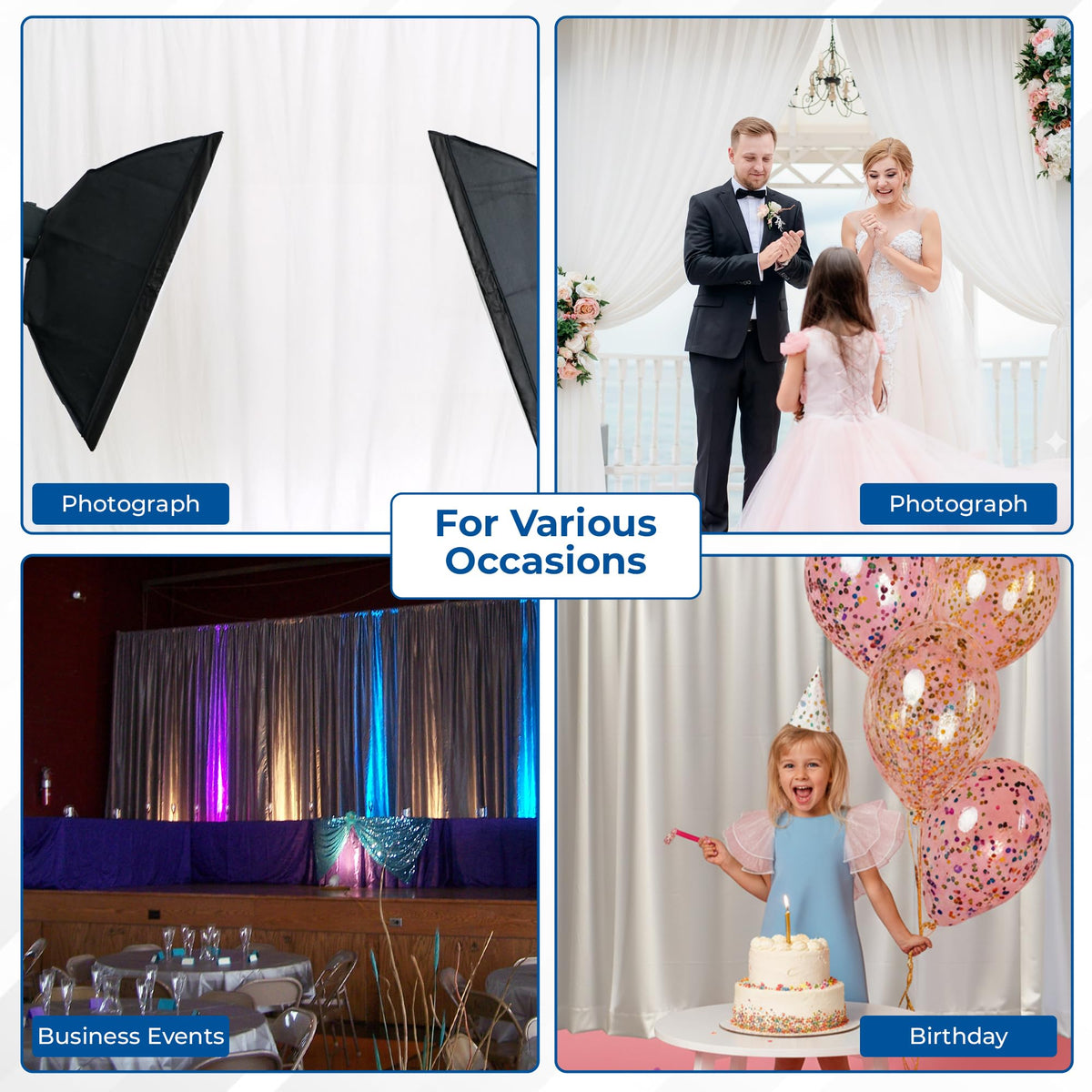 8 Foot Tall Fixed Height Portable Pipe and Drape Backdrop Kit, 8ft x 20ft Breakapart, Black Drapes (BBD9990820CDPR750)