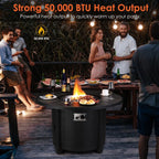 42-Inch Round Propane Fire Pit Table, 50,000 BTU