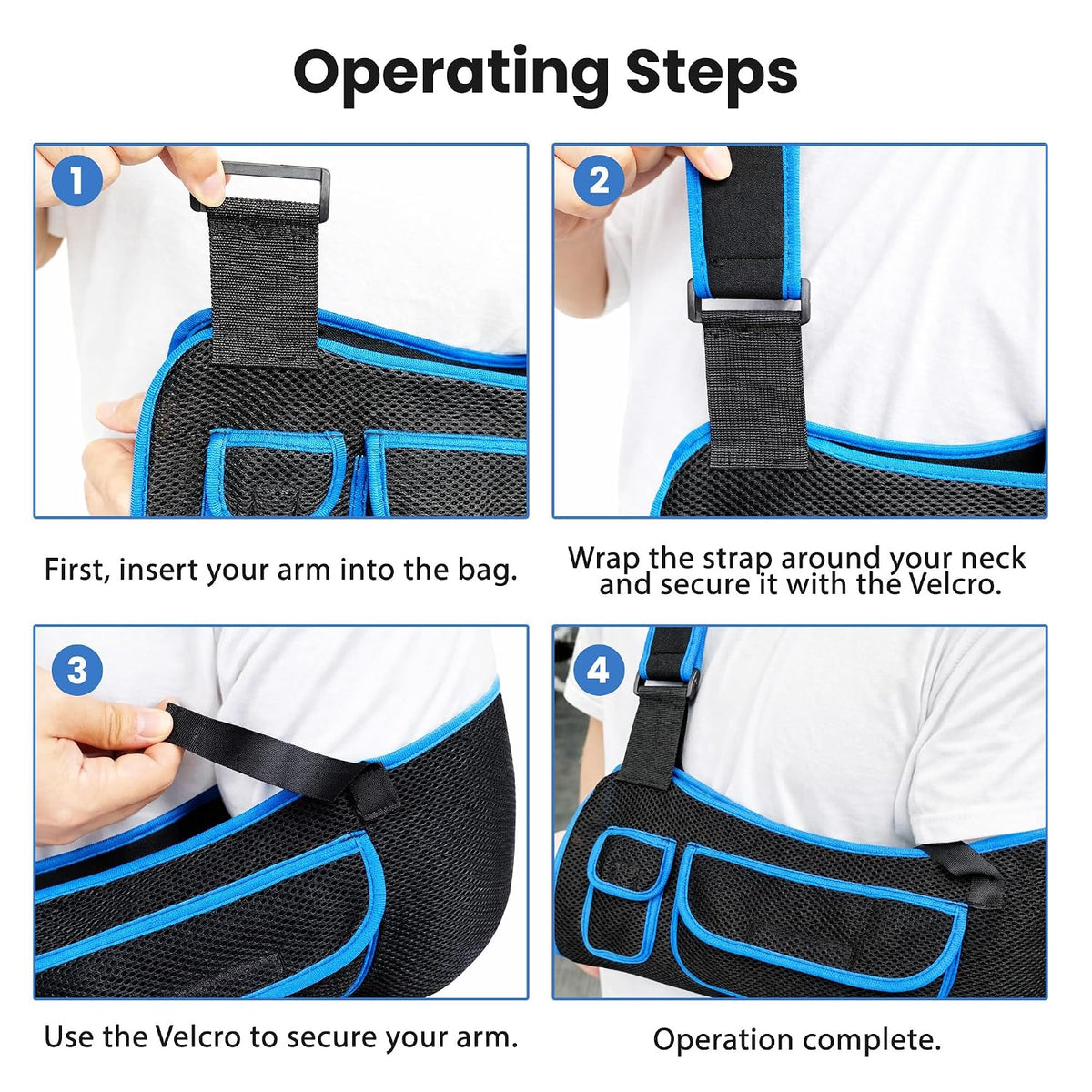 Arm Sling Shoulder Immobilizer, Mit Squeeze Balls for Hand Therapy, Adjustable Shoulder Strap, Comfortable and