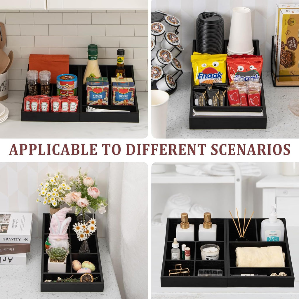 Coffee Station Organizer for Countertop, Condiment Organizer