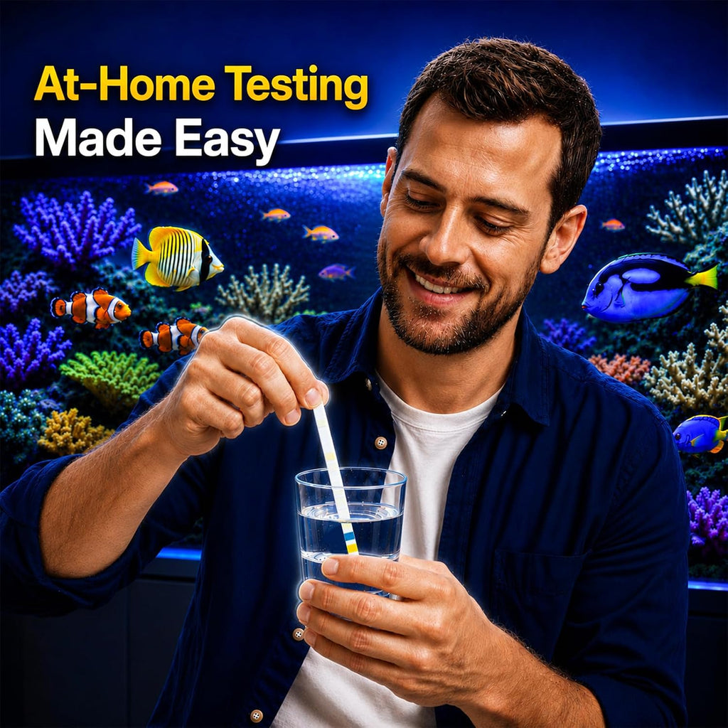 12-in-1 Aquarium Test Strips for Ammonia, 50ct Fish Tank Water Testing Kit