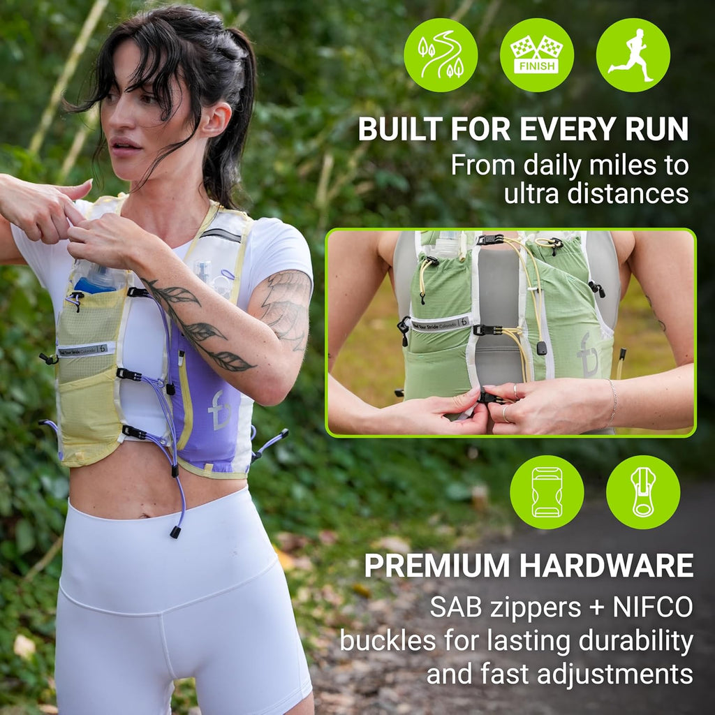 Tahoe Hydration Vest – Ultralight Running Vest for Men & Women – Includes Two 500ml Soft Flasks – Trail, Marathon