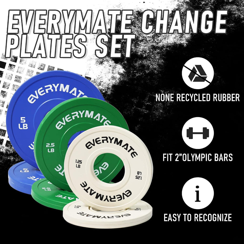 Change Weight Plates 1.25LB 2.5LB 5LB Set Fractional Plate Olympic Bumper Plates for Cross Training Bumper Weight