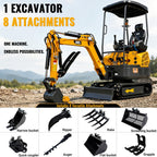 Upgraded 1.5T Mini Excavator with 13.5HP B&S Engine for Landscaping