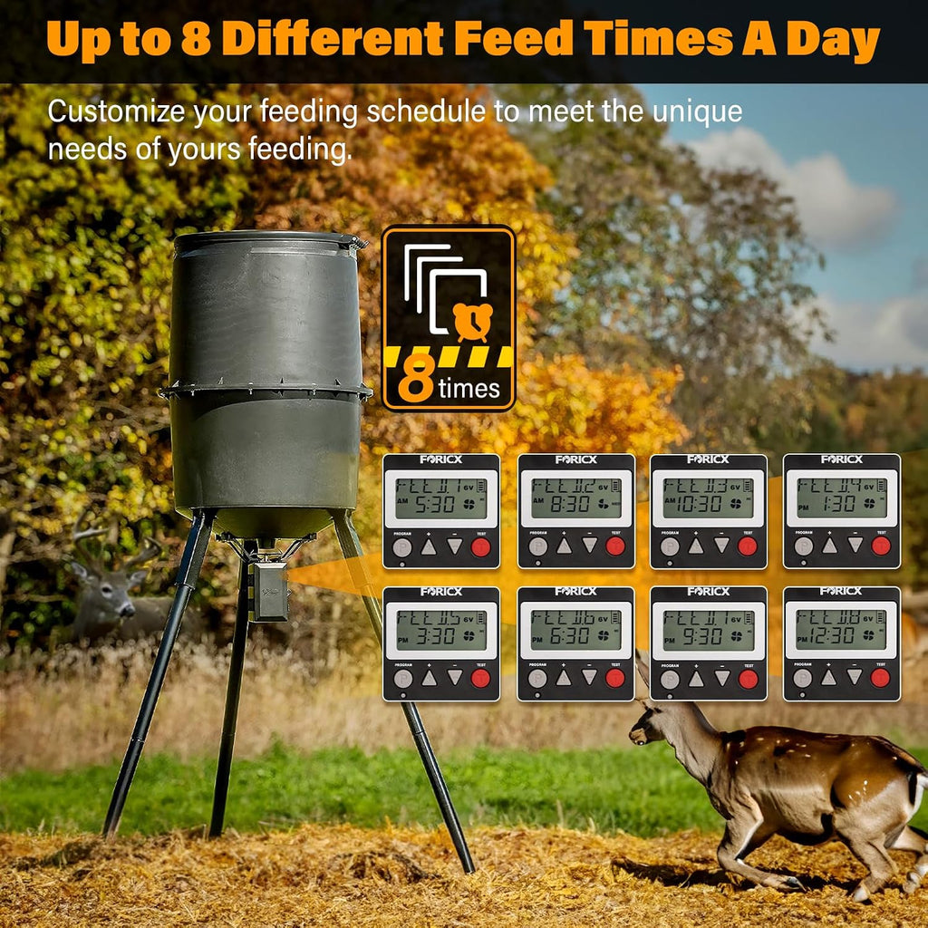 Deer Feeder Digital Timer, 6V/12V Digital Timer for Deer Feeder Goat Feeder, Advanced Feeding Timer with Up to 8