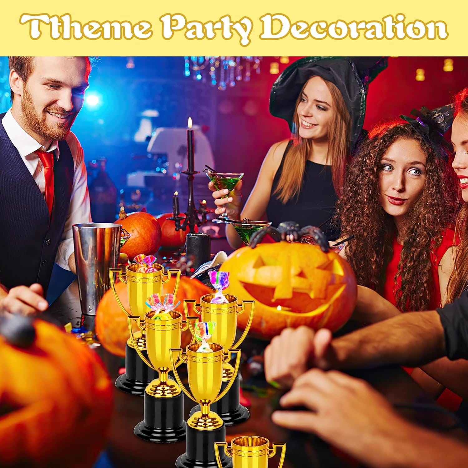 Mini Trophies, 6 Pack Gold Trophy Award, Plastic Trophies for Kids, 4 Inch Trophy Cups, Award Trophies for Party