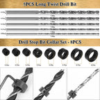 LAMPTOP 47 Pcs Woodworking Tools and Accessories Countersink Drill Bit Set
